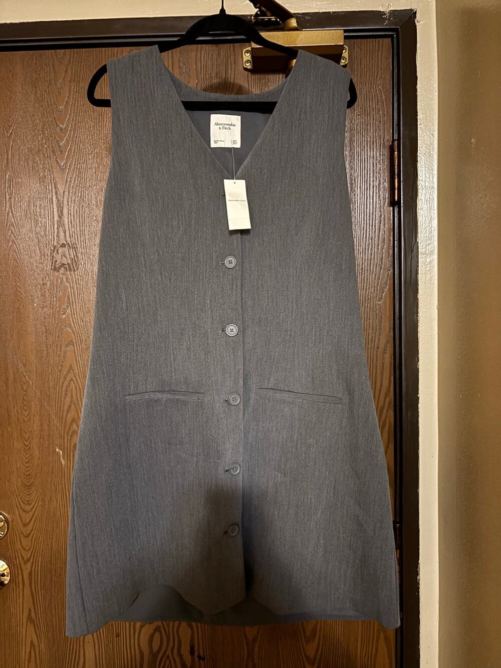 NWT Abercrombie Gray Mara Blazer/ Vest Fall Preppy Professional Midi Dress